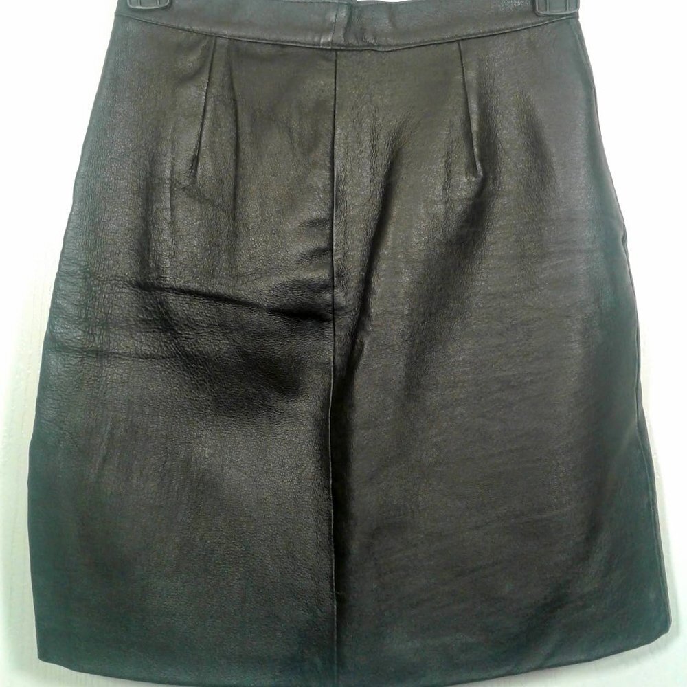 Black Leather Short Pencil Skirt by Choice Leather - Picture 2 of 8